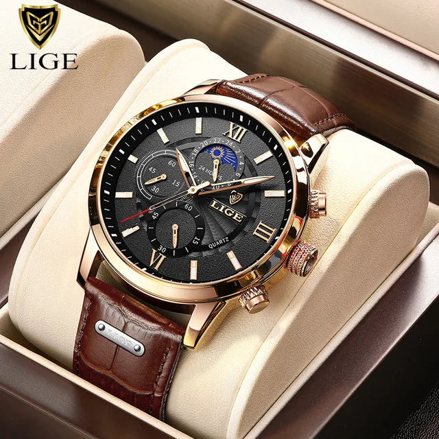 LIGE Relogio Masculino Quartz Watch Men's Waterproof  Watch