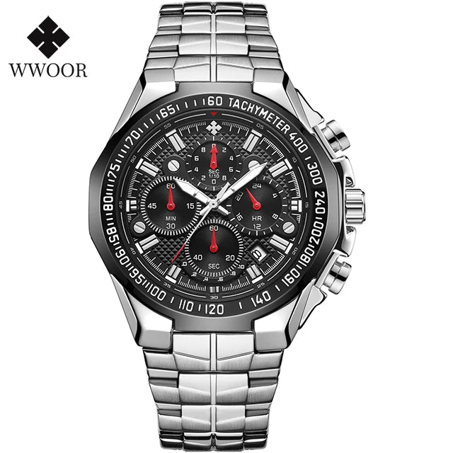 Relogio Masculino WWOOR  Luxury Gold Chronograph Wrist Watch For Men
