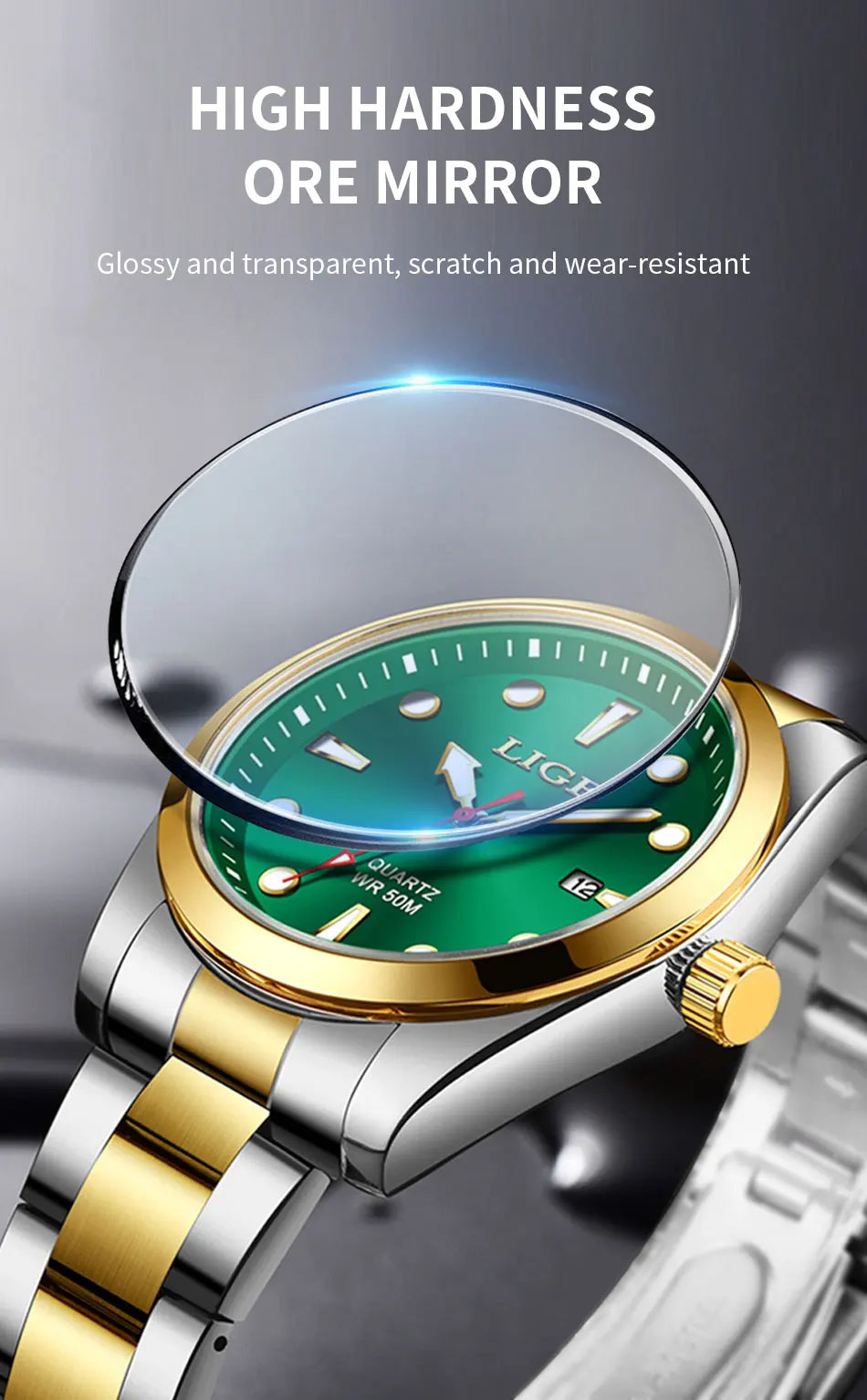 LIGE Relogio Masculino Waterproof Quartz Wristwatch Watch for Men