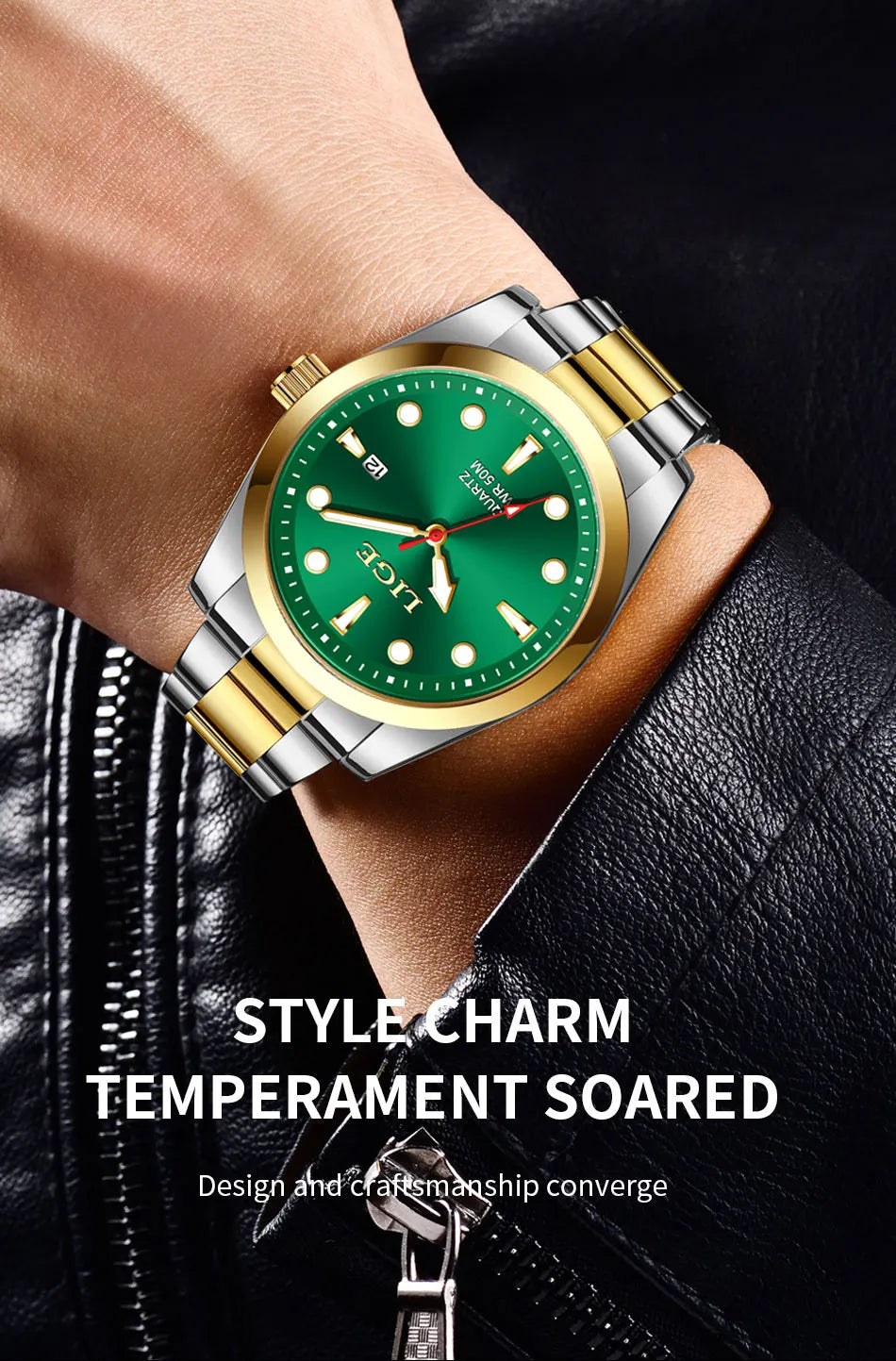 LIGE Relogio Masculino Waterproof Quartz Wristwatch Watch for Men