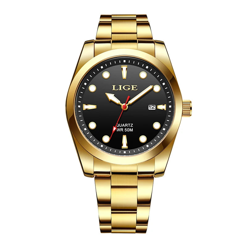 LIGE Relogio Masculino Waterproof Quartz Wristwatch Watch for Men