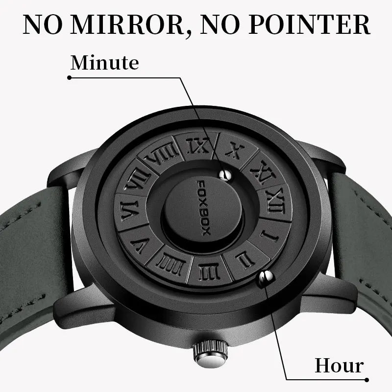 FOXBOX Relogio Masculino Genuine Leather Men's Watch