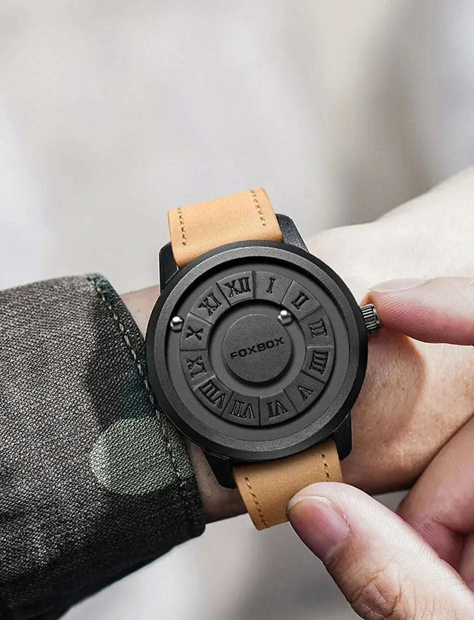 FOXBOX Relogio Masculino Genuine Leather Men's Watch