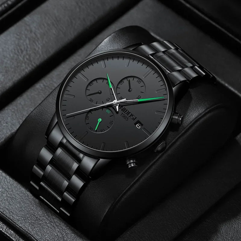 NIBOSI Relogio Masculino Waterproof Chronograph Wrist Watch