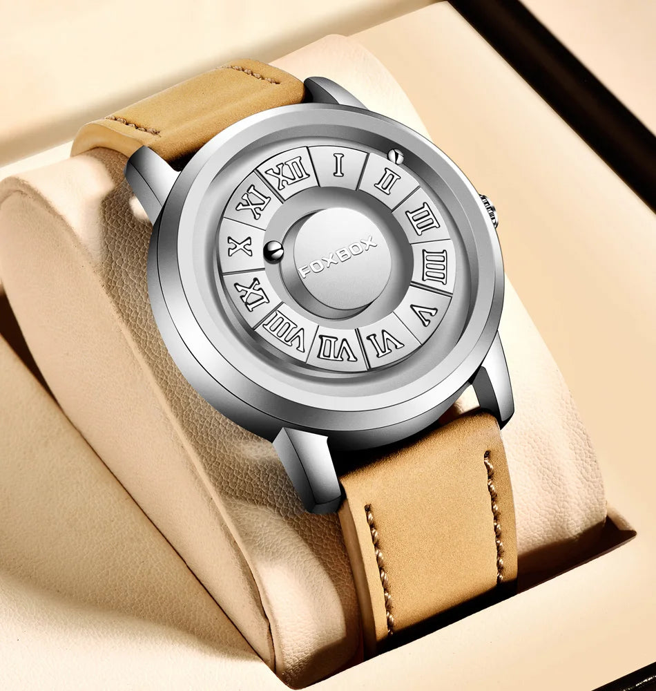 FOXBOX Relogio Masculino Genuine Leather Men's Watch