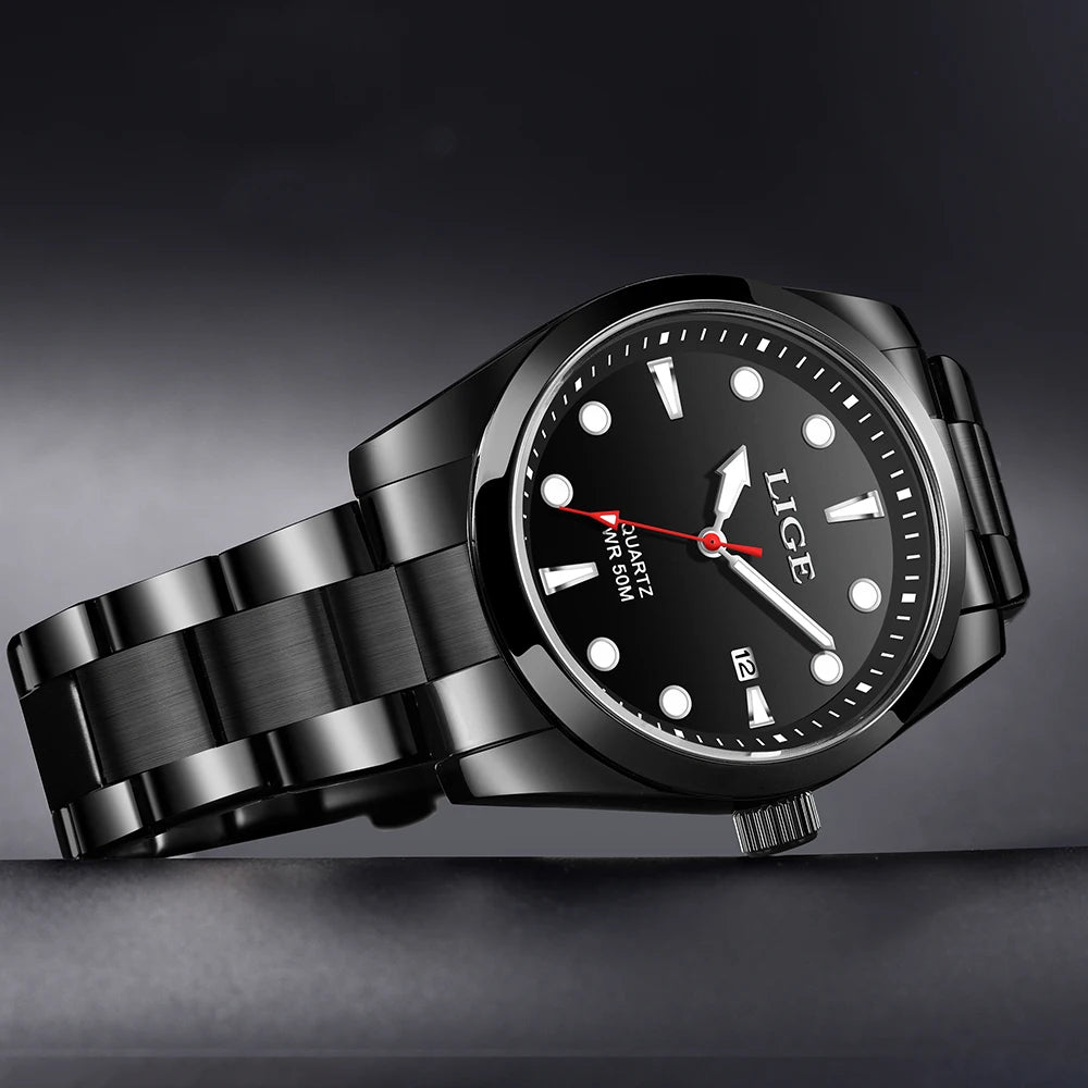 LIGE Relogio Masculino Waterproof Quartz Wristwatch Watch for Men
