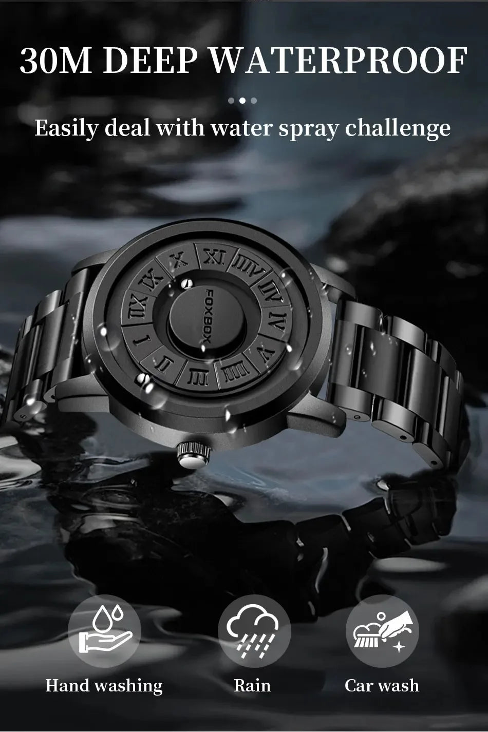 FOXBOX Relogio Masculino Genuine Leather Men's Watch