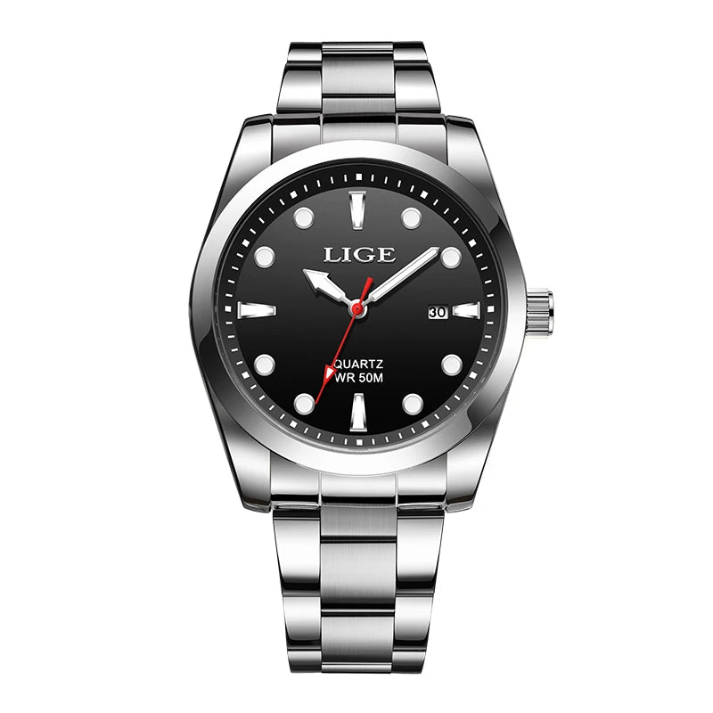 LIGE Relogio Masculino Waterproof Quartz Wristwatch Watch for Men