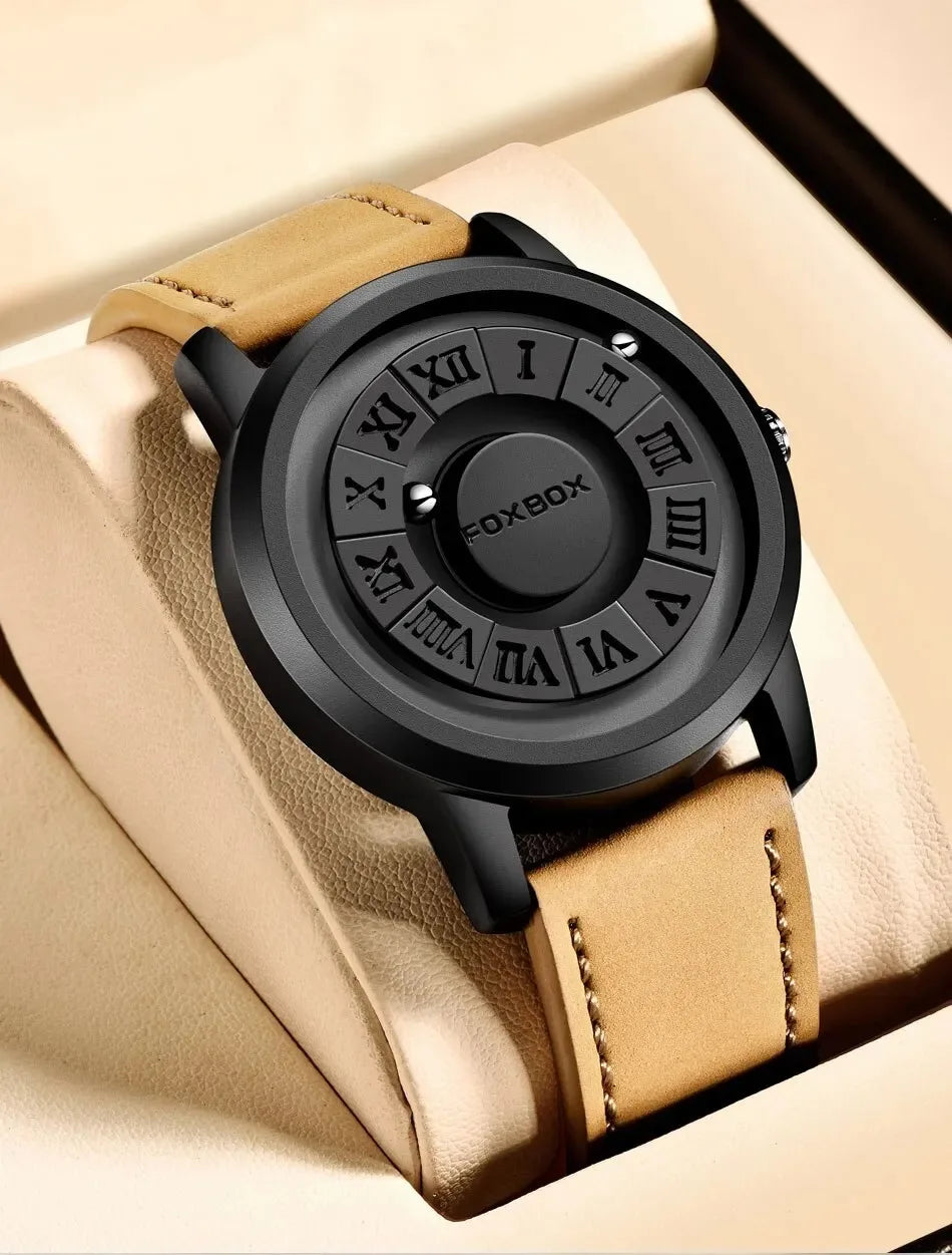 FOXBOX Relogio Masculino Genuine Leather Men's Watch