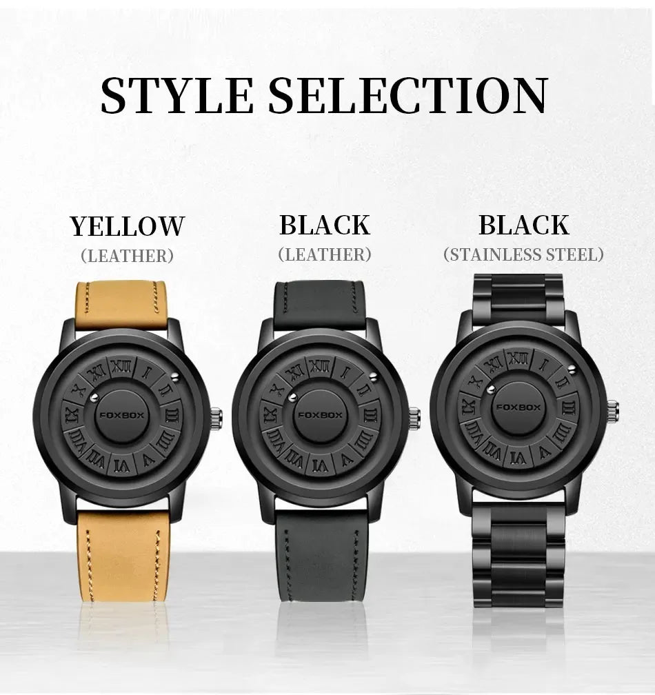 FOXBOX Relogio Masculino Genuine Leather Men's Watch