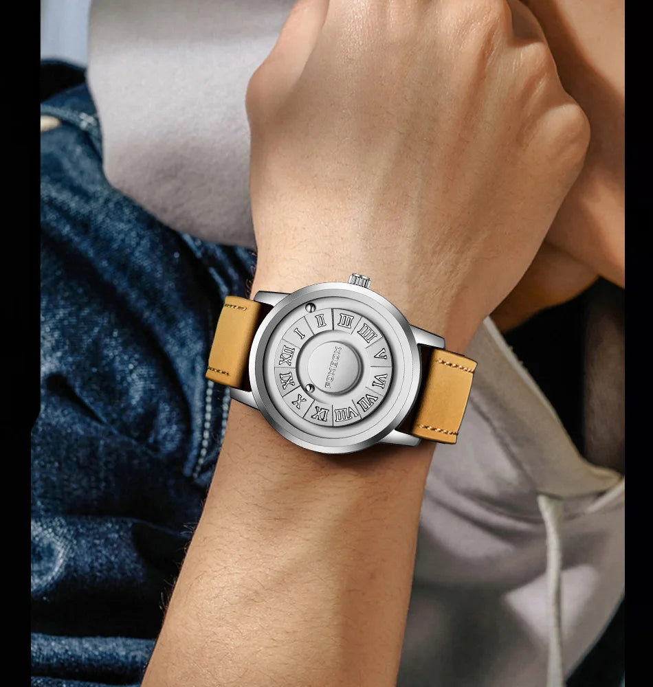 FOXBOX Relogio Masculino Genuine Leather Men's Watch