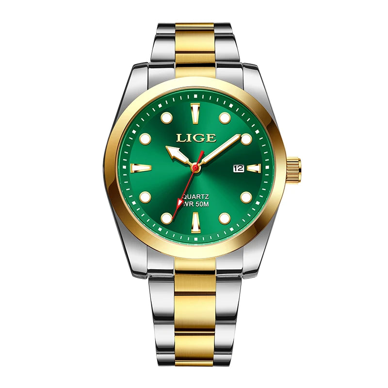 LIGE Relogio Masculino Waterproof Quartz Wristwatch Watch for Men