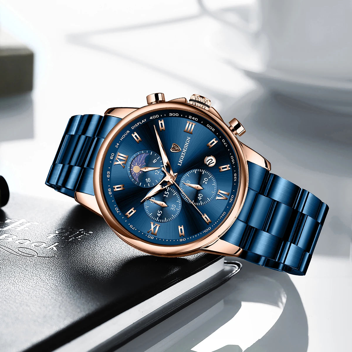 Montre Homme Waterproof Quartz Chronograph Wristwatch
