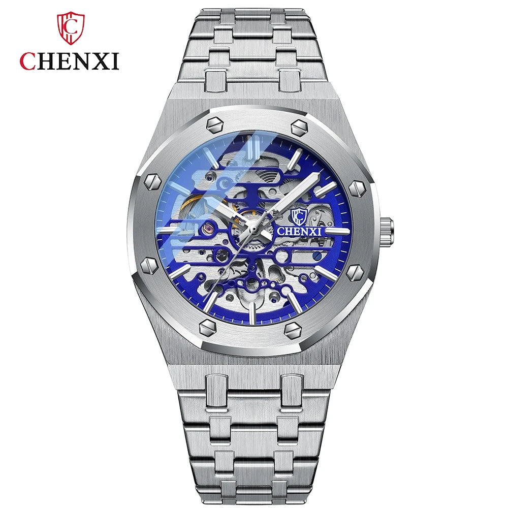 CHENXI Waterproof Stainless Steel Mechanical Tourbillon Wrist Watch