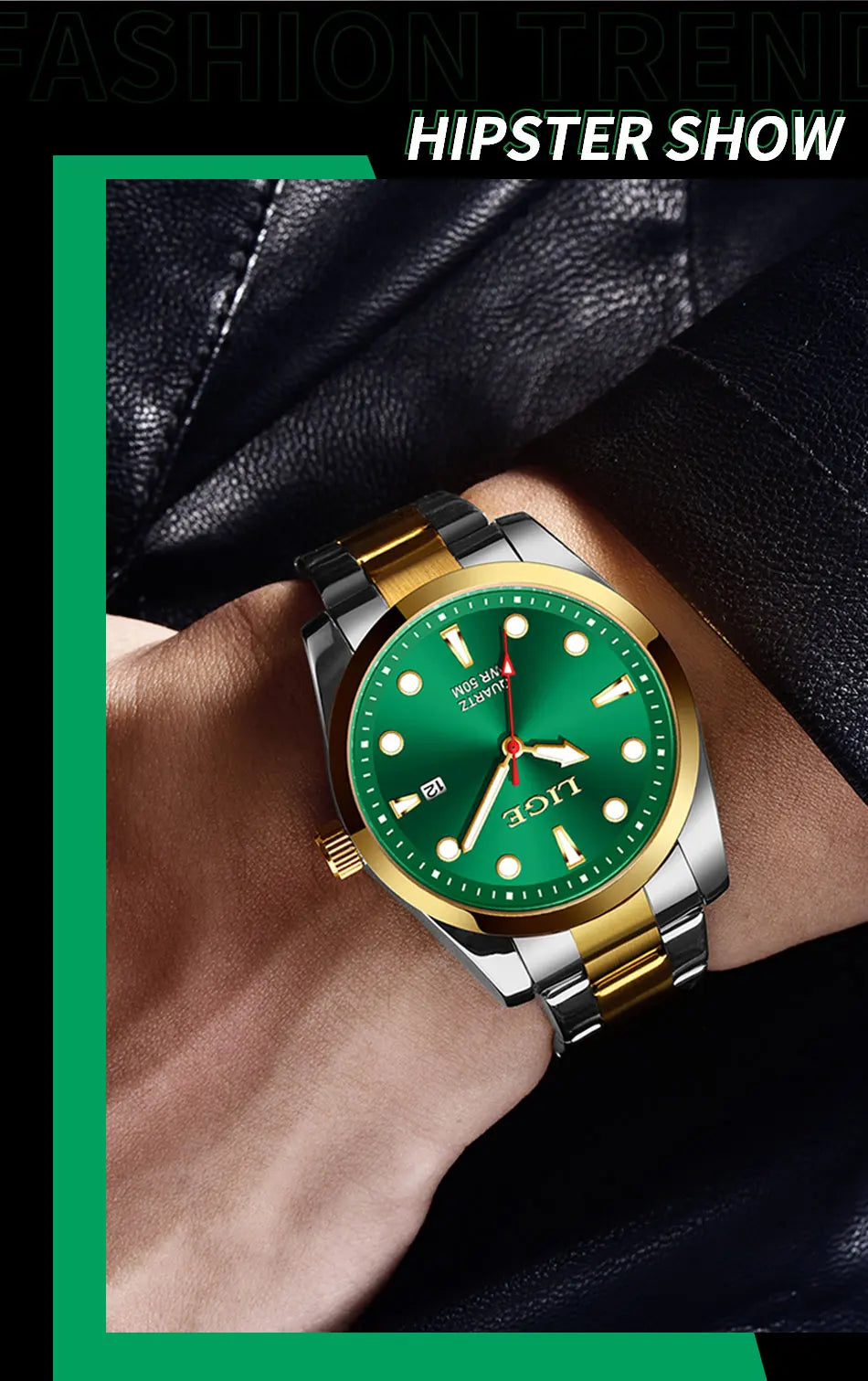 LIGE Relogio Masculino Waterproof Quartz Wristwatch Watch for Men