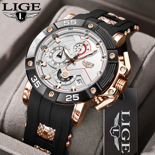 LIGE  Relogio Masculino Waterproof Quartz Watch For Men