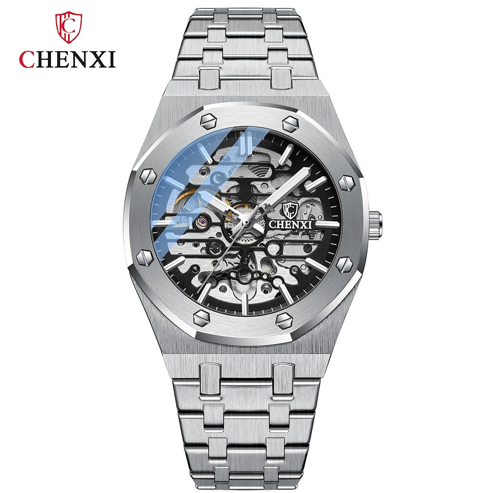 CHENXI Waterproof Stainless Steel Mechanical Tourbillon Wrist Watch